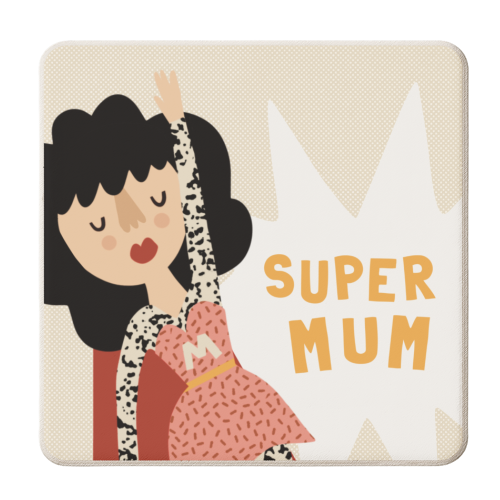 Super mum - personalised beer coaster by AbiGoLucky