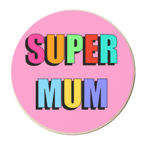 Super Mum - personalised beer coaster by Adam Regester