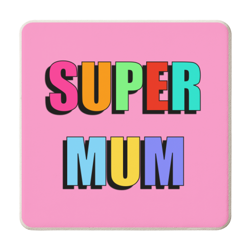 Super Mum - personalised beer coaster by Adam Regester