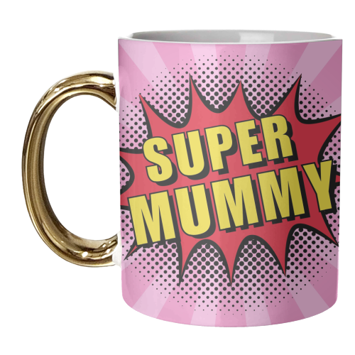Super Mummy Pop Art - unique mug by Ms Doodle