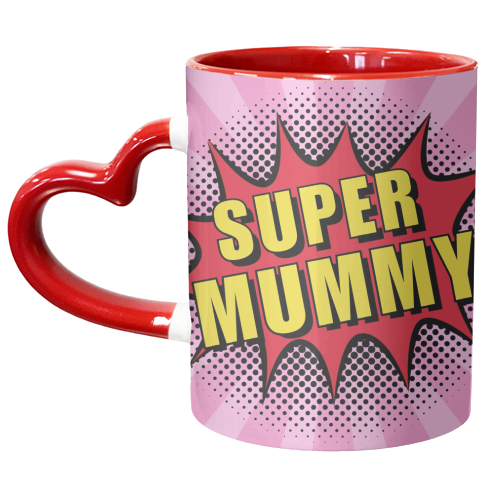 Super Mummy Pop Art - unique mug by Ms Doodle