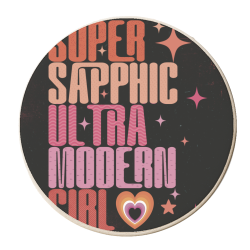 Super Sapphic Ultra Modern Girl - personalised beer coaster by ARTECCO
