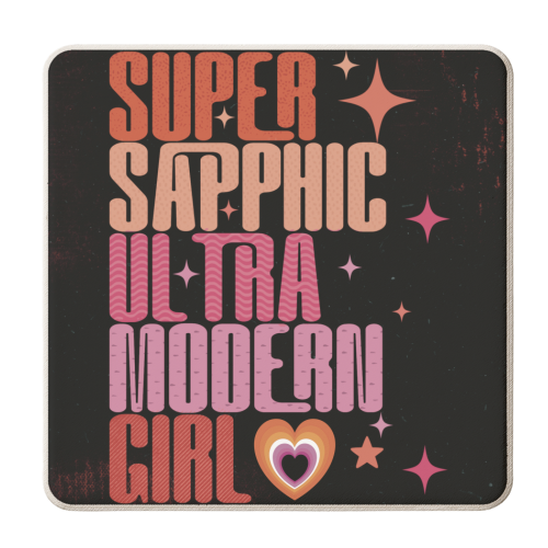 Super Sapphic Ultra Modern Girl - personalised beer coaster by ARTECCO