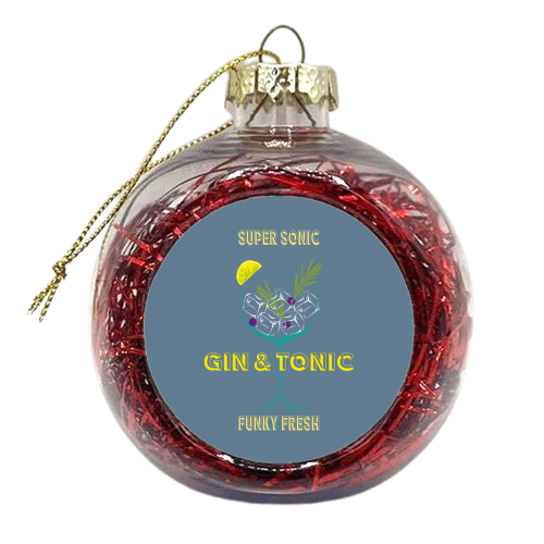 Super Sonic Gin & Tonic - xmas bauble by Luxe and Loco