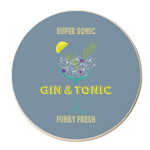 Super Sonic Gin & Tonic - personalised beer coaster by Luxe and Loco