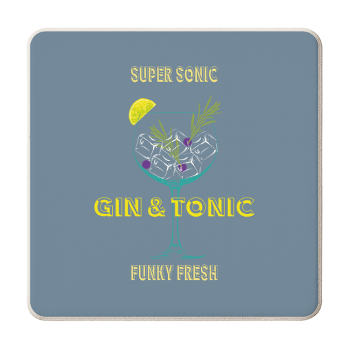 Super Sonic Gin & Tonic - personalised beer coaster by Luxe and Loco