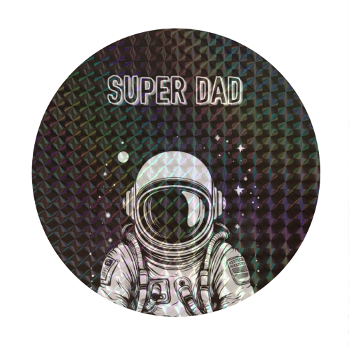 Super Space Dad - Circle Sticker by Adam Regester
