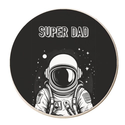 Super Space Dad - personalised beer coaster by Adam Regester