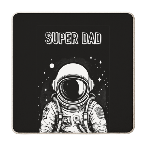 Super Space Dad - personalised beer coaster by Adam Regester