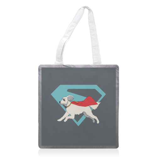 Superdog - printed canvas tote bag by Danny Welch