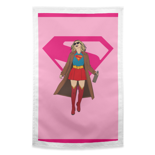 Supergirl - funny tea towel by Danny Welch