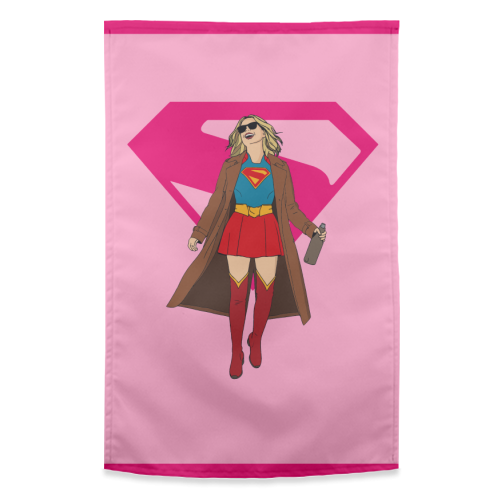Supergirl - funny tea towel by Danny Welch