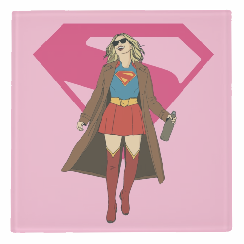 Supergirl - personalised beer coaster by Danny Welch