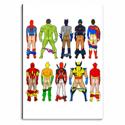 Superhero Butts Circular Round - personalised A4, A5, A6 notebook by Notsniw Art