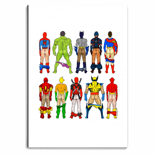 Superhero Butts - personalised A4, A5, A6 notebook by Notsniw Art