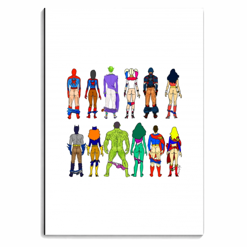 Superhero Power Couple Butts - personalised A4, A5, A6 notebook by Notsniw Art