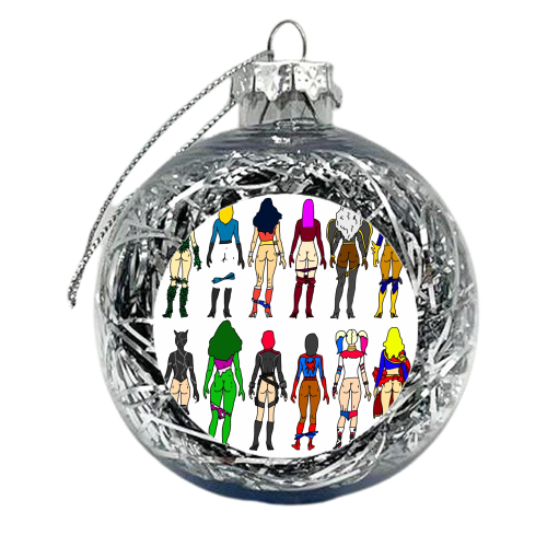 Superheroine Butts - xmas bauble by Notsniw Art