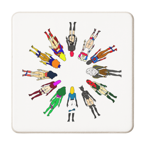 Superheroine Butts - personalised beer coaster by Notsniw Art