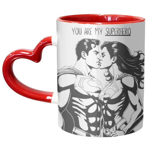 Superlovers - unique mug by Ms Doodle