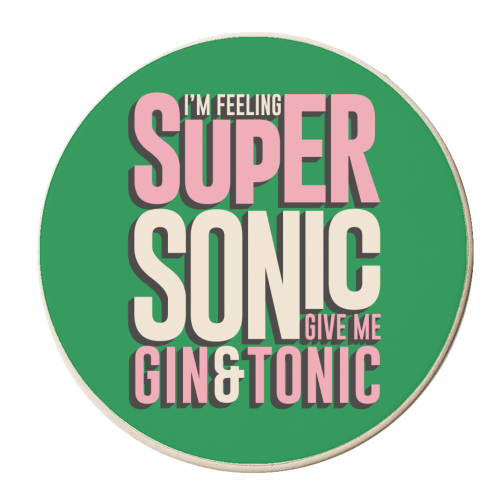 Supersonic Gin & Tonic - personalised beer coaster by Claire Atwood