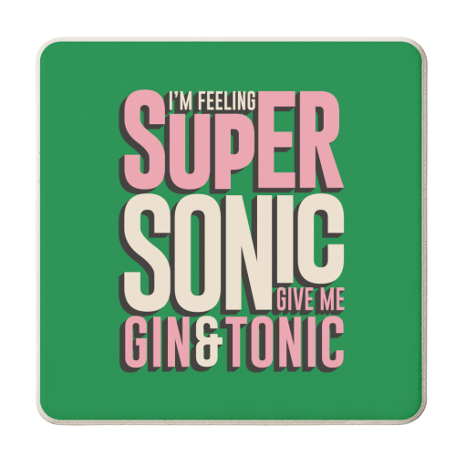 Supersonic Gin & Tonic - personalised beer coaster by Claire Atwood