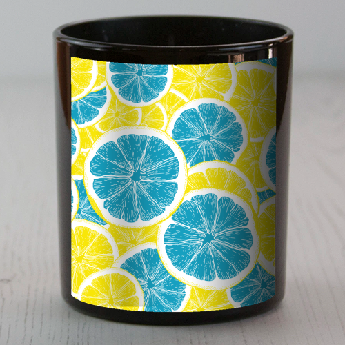 Surreal Blue Lemons and Sicilian Yellow Lemons - scented candle by Art Heart Home and Fashion