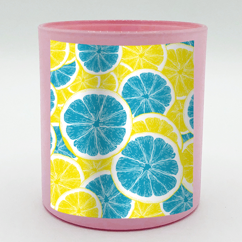 Surreal Blue Lemons and Sicilian Yellow Lemons - scented candle by Art Heart Home and Fashion