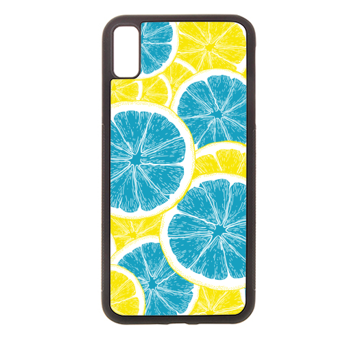 Surreal Blue Lemons and Sicilian Yellow Lemons - stylish phone case by Art Heart Home and Fashion