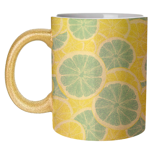 Surreal Blue Lemons and Sicilian Yellow Lemons - unique mug by Art Heart Home and Fashion