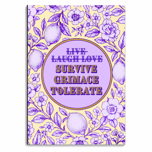 Survive - Grimace - Tolerate - personalised A4, A5, A6 notebook by Lilly Rose