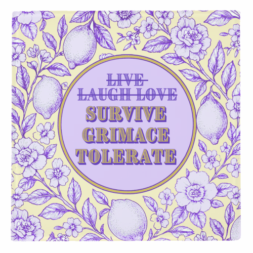 Survive - Grimace - Tolerate - personalised beer coaster by Lilly Rose