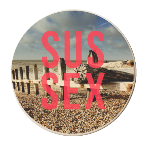 Sussex - personalised beer coaster by The 13 Prints