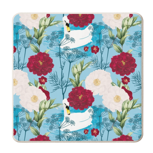 Swan Pond - personalised beer coaster by Uma Prabhakar Gokhale