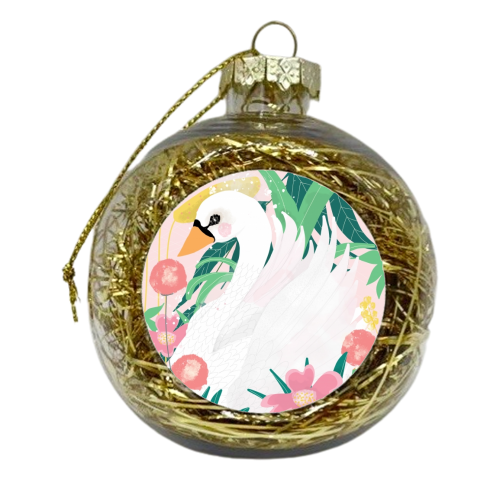Swanning Away - xmas bauble by Nichola Cowdery