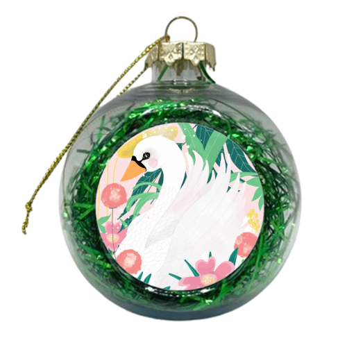 Swanning Away - xmas bauble by Nichola Cowdery