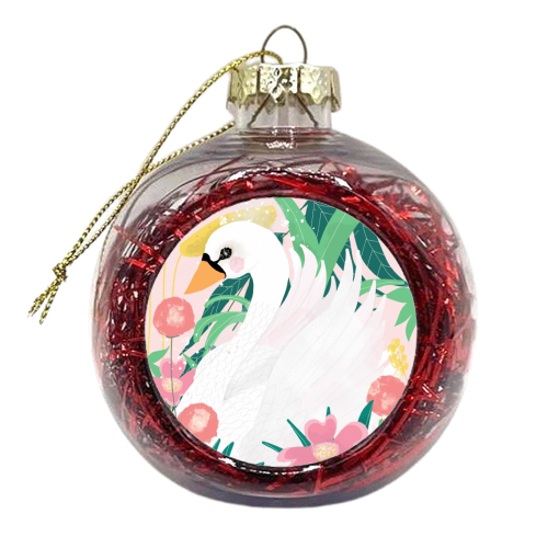 Swanning Away - xmas bauble by Nichola Cowdery