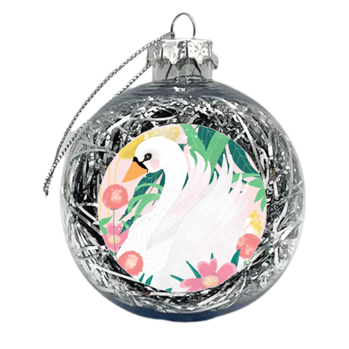 Swanning Away - xmas bauble by Nichola Cowdery