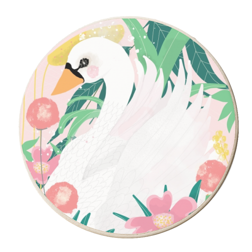 Swanning Away - personalised beer coaster by Nichola Cowdery