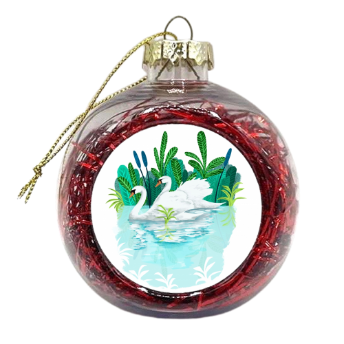 Swans in Love - xmas bauble by Uma Prabhakar Gokhale