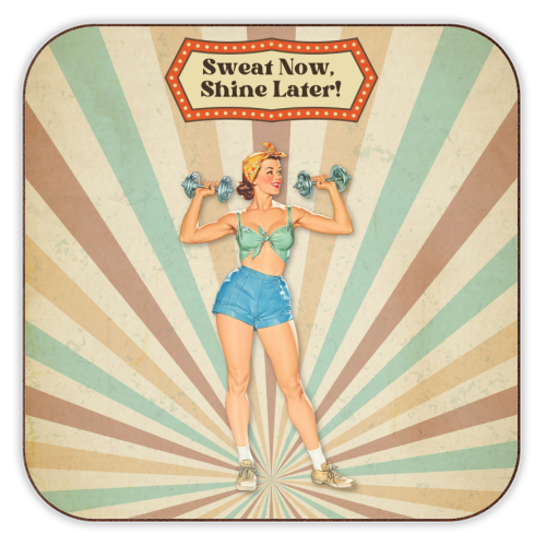 Sweat Now, Shine Later! - personalised beer coaster by DejaReve