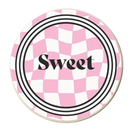 Sweet Bold Bright Colourful Y2K Wavy Gen Z Giftware - personalised beer coaster by AbiGoLucky