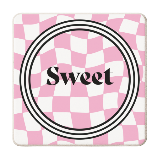 Sweet Bold Bright Colourful Y2K Wavy Gen Z Giftware - personalised beer coaster by AbiGoLucky