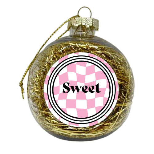 Sweet Bold Bright Colourful Y2K Wavy Gen Z Giftware - xmas bauble by AbiGoLucky