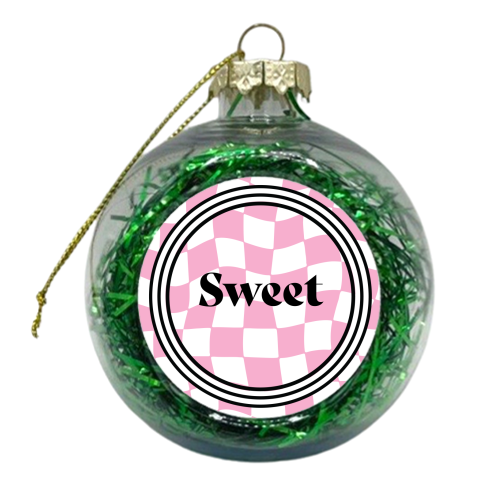 Sweet Bold Bright Colourful Y2K Wavy Gen Z Giftware - xmas bauble by AbiGoLucky