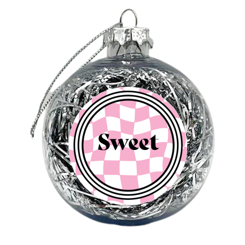 Sweet Bold Bright Colourful Y2K Wavy Gen Z Giftware - xmas bauble by AbiGoLucky