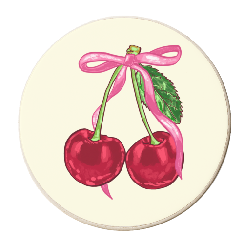 Sweet Cherry Coquette - personalised beer coaster by EZbie