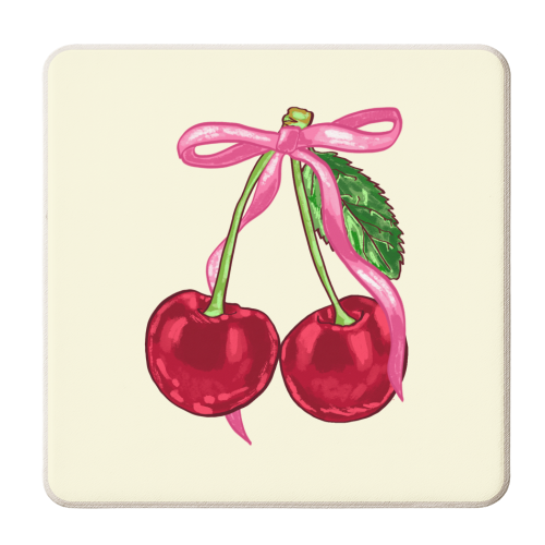 Sweet Cherry Coquette - personalised beer coaster by EZbie