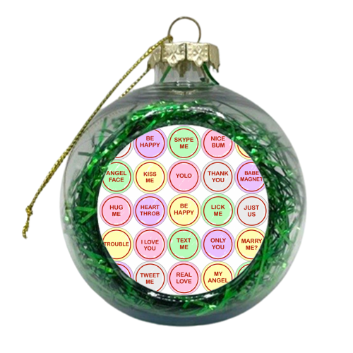 Sweet Love Messages - xmas bauble by Adam Regester