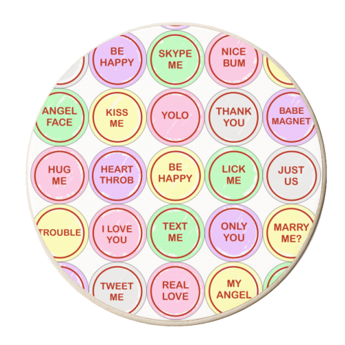 Sweet Love Messages - personalised beer coaster by Adam Regester