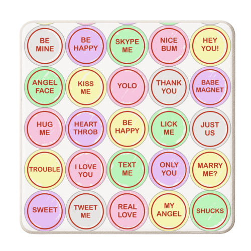 Sweet Love Messages - personalised beer coaster by Adam Regester